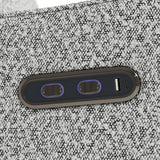 Teddi salt and pepper boucle recliner dual USB ports closeup