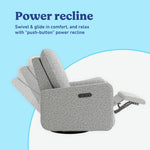 Teddi salt and pepper boucle recliner power recline callout