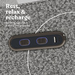Teddi salt and pepper boucle recliner dual USB ports callout