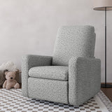 Teddi salt and pepper boucle recliner in nursery