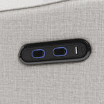 Teddi steel basketweave recliner dual USB ports closeup