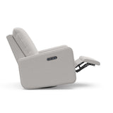 Teddi steel basketweave recliner with leg rest up side view