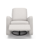 Teddi steel basketweave recliner reclined with leg rest up front view