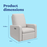 Teddi steel basketweave recliner with dimensions