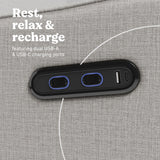 Teddi steel basketweave recliner dual USB ports callout