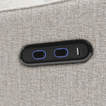 Teddi dune basketweave recliner dual USB ports closeup