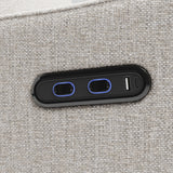Teddi dune basketweave recliner dual USB ports closeup