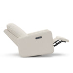 Teddi dune basketweave recliner reclined with leg rest up side view