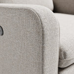 Teddi dune basketweave recliner close up of fabric on arm