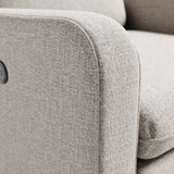 Teddi dune basketweave recliner close up of fabric on arm