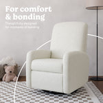 Bellwood ivory boucle recliner in nursery lifestyle callout