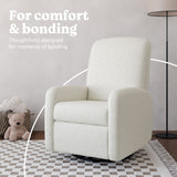 Bellwood ivory boucle recliner in nursery lifestyle callout