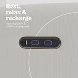 Bellwood ivory basketweave recliner dual USB ports callout