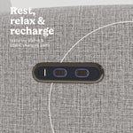 Bellwood steel basketweave recliner dual USB ports callout