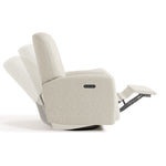 Bellwood power recliner dune basketweave side view with reclining position shadows