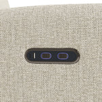 Bellwood power recliner dune basketweave close up of dual USB ports and push power buttons