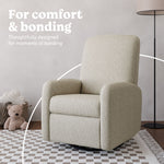 Bellwood dune basketweave recliner in nursery lifestyle callout