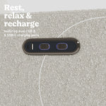 Olivia Power Recliner in Ivory Boucle dual USB ports callout