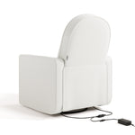 Back view of Olivia Power Recliner in Ivory Basketweave