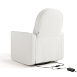 Back view of Olivia Power Recliner in Ivory Basketweave