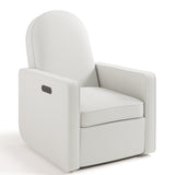 Angle view of Olivia Power Recliner in Ivory Basketweave