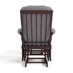 Tuscany espresso with gray swirl glider and ottoman back view