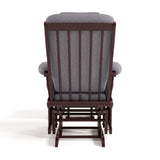 Tuscany espresso with gray swirl glider and ottoman back view