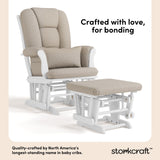 Tuscany white with taupe swirl glider and ottoman style callout