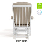 Tuscany white with taupe swirl glider and ottoman with GGG and PTPA logos on top right