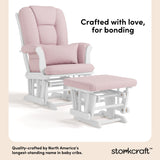 Tuscany white with pink swirl glider and ottoman style callout