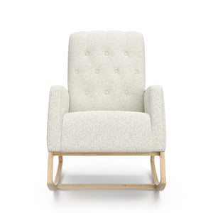 Natural with ivory boucle fabric rocker front
