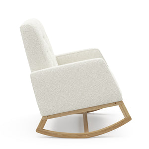 Natural with ivory boucle fabric rocker side