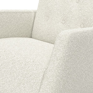 Natural with ivory boucle fabric rocker close up