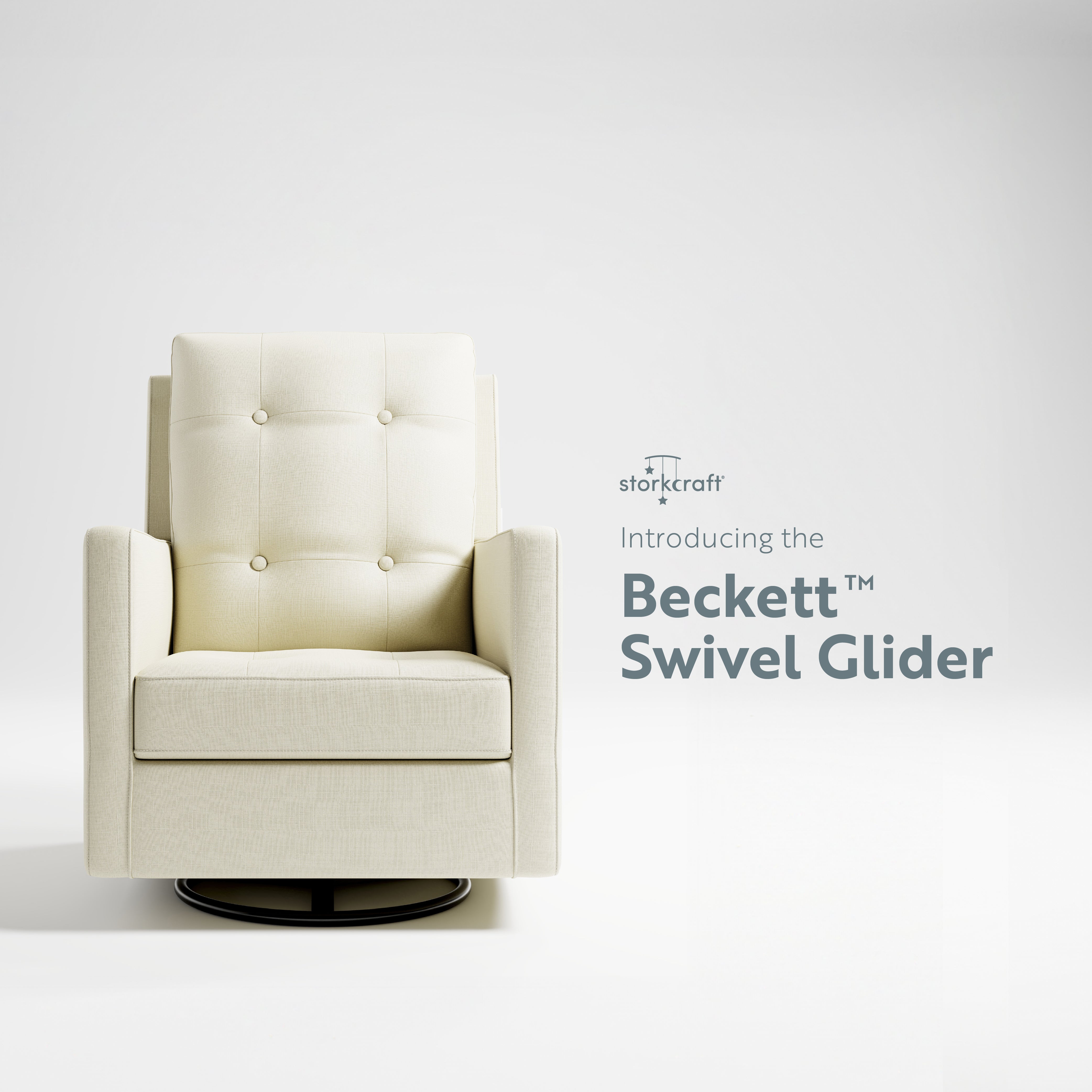 storkcraft beckett pearl swivel glider callout