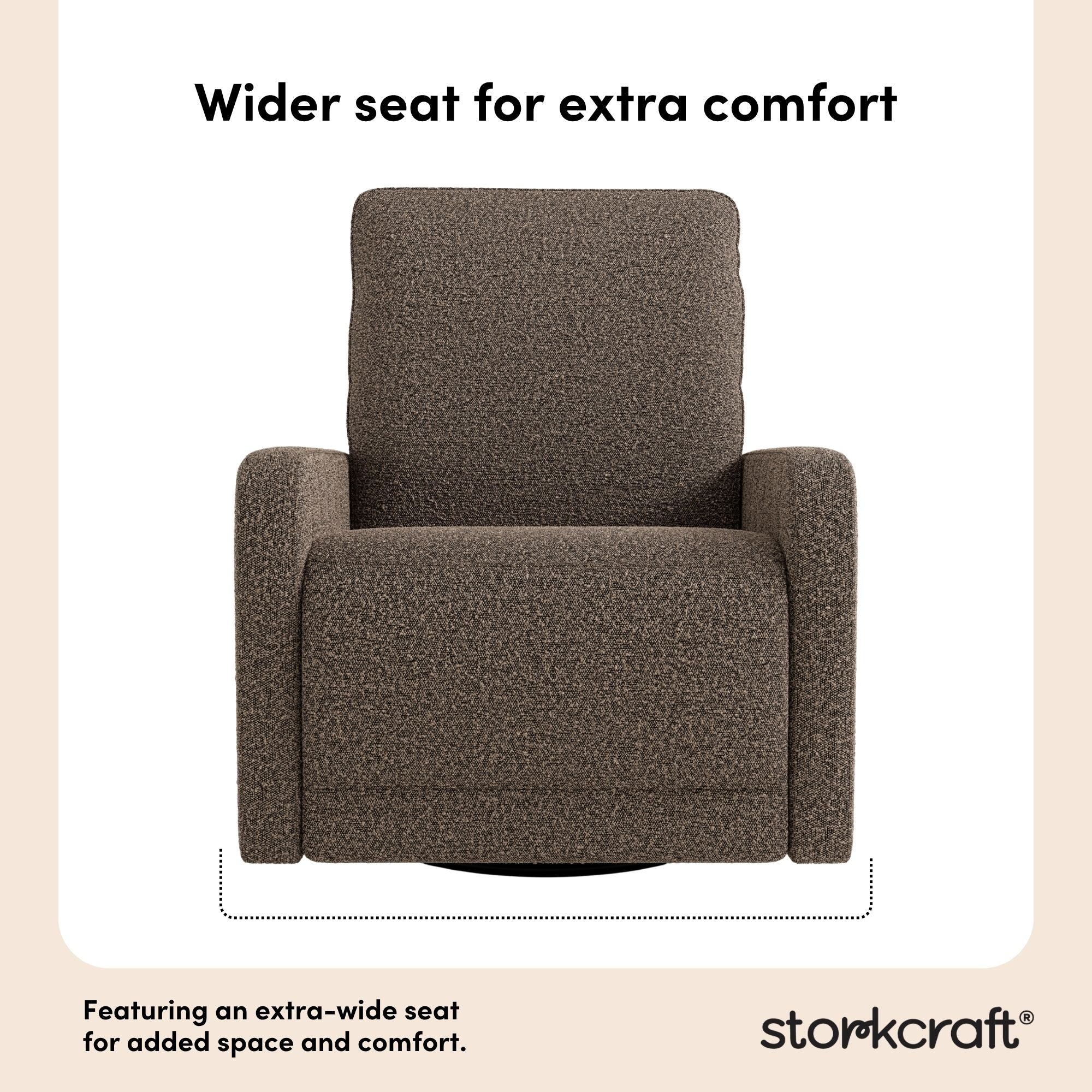 Kyoto mountain brown boucle power recliner wider seat callout
