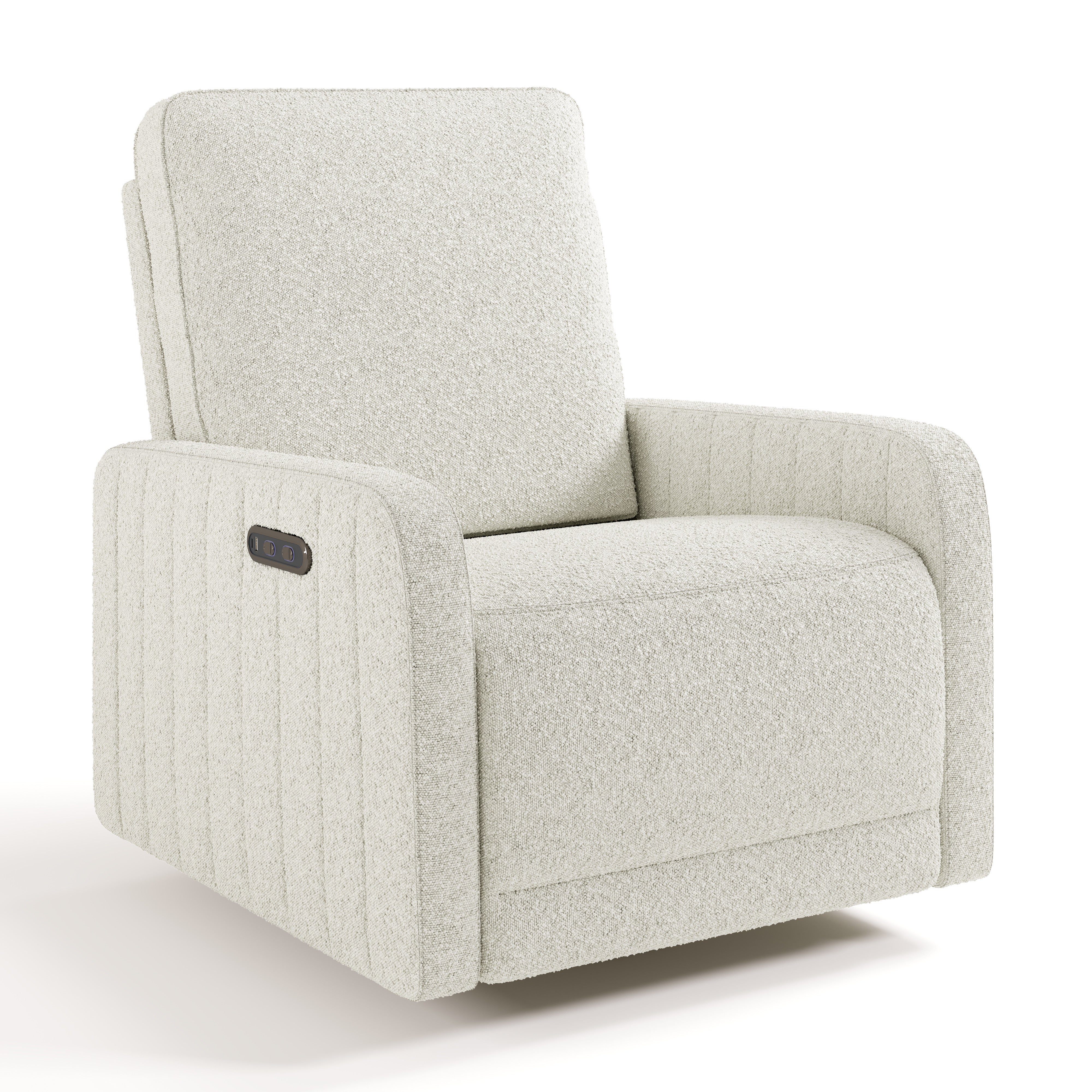 Kyoto ivory boucle power recliner angle view
