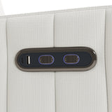 Kyoto ivory basketweave power recliner closeup of dual usb ports