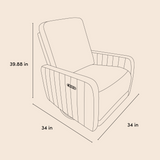 kyoto recliner illustration with dimensions