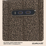 Kyoto mountain brown boucle power recliner dual USB ports callout
