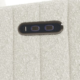 Kyoto ivory boucle recliner close up of dual USB ports