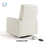 Kyoto ivory boucle power recliner with PTPA logo on top left