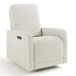 Kyoto ivory boucle recliner angle view