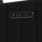 Kyoto black boucle recliner close up of dual USB ports