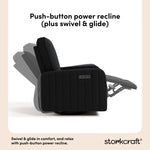 Kyoto black boucle power recliner push-button power recline callout