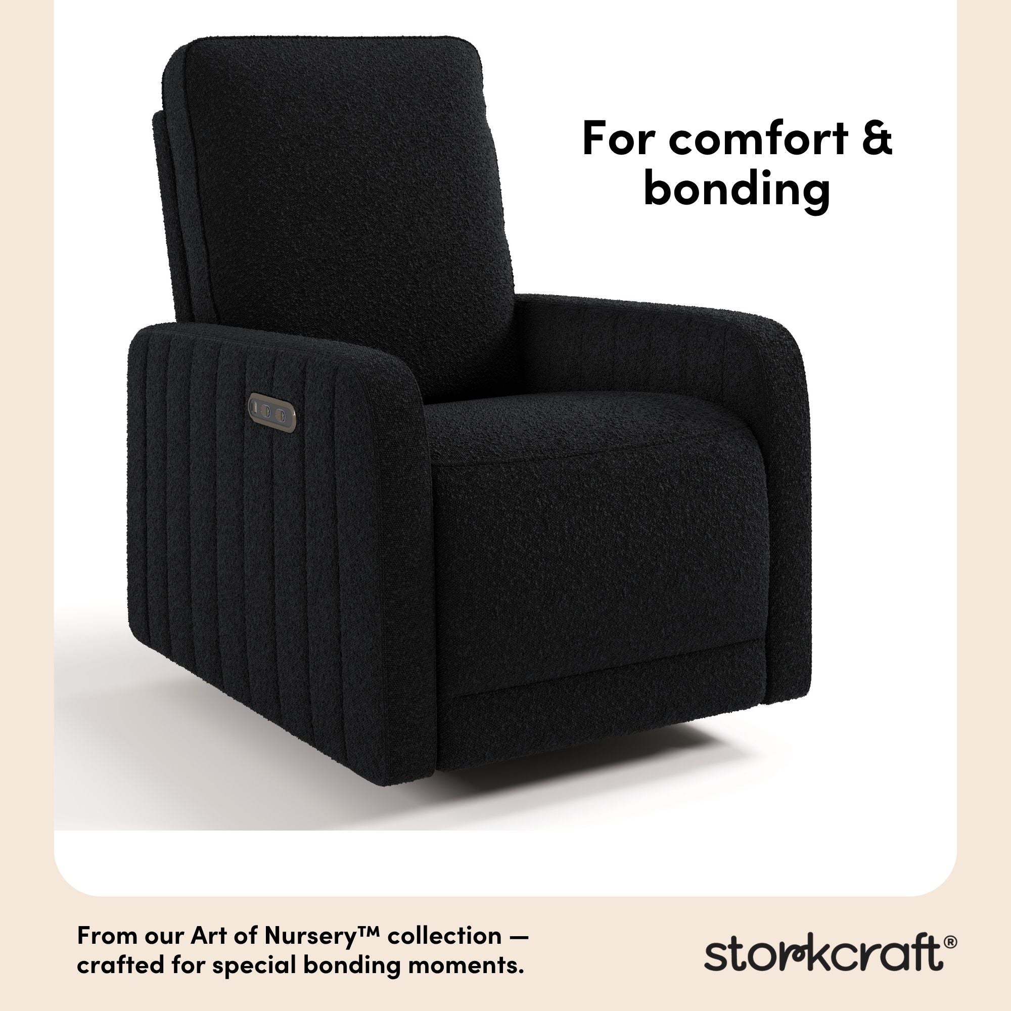 Kyoto black boucle power recliner style callout
