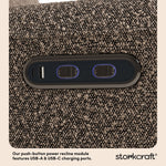 Amalfi mountain brown boucle recliner dual USB ports callout