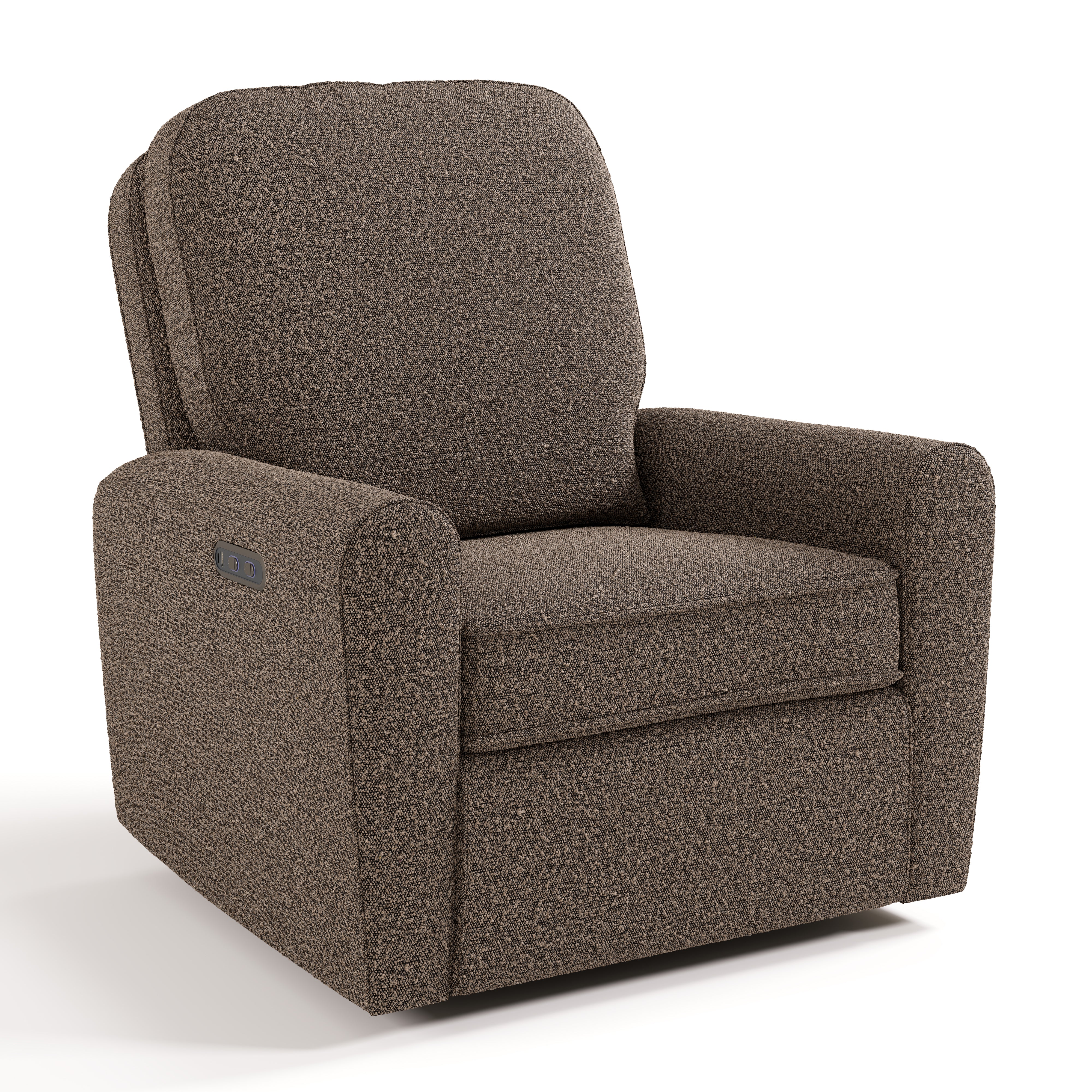 amalfi mountain brown boucle power recliner angle view
