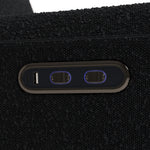 amalfi black boucle power recliner dual USB ports and power recline buttons closeup