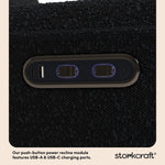 Amalfi black boucle recliner dual USB ports callout