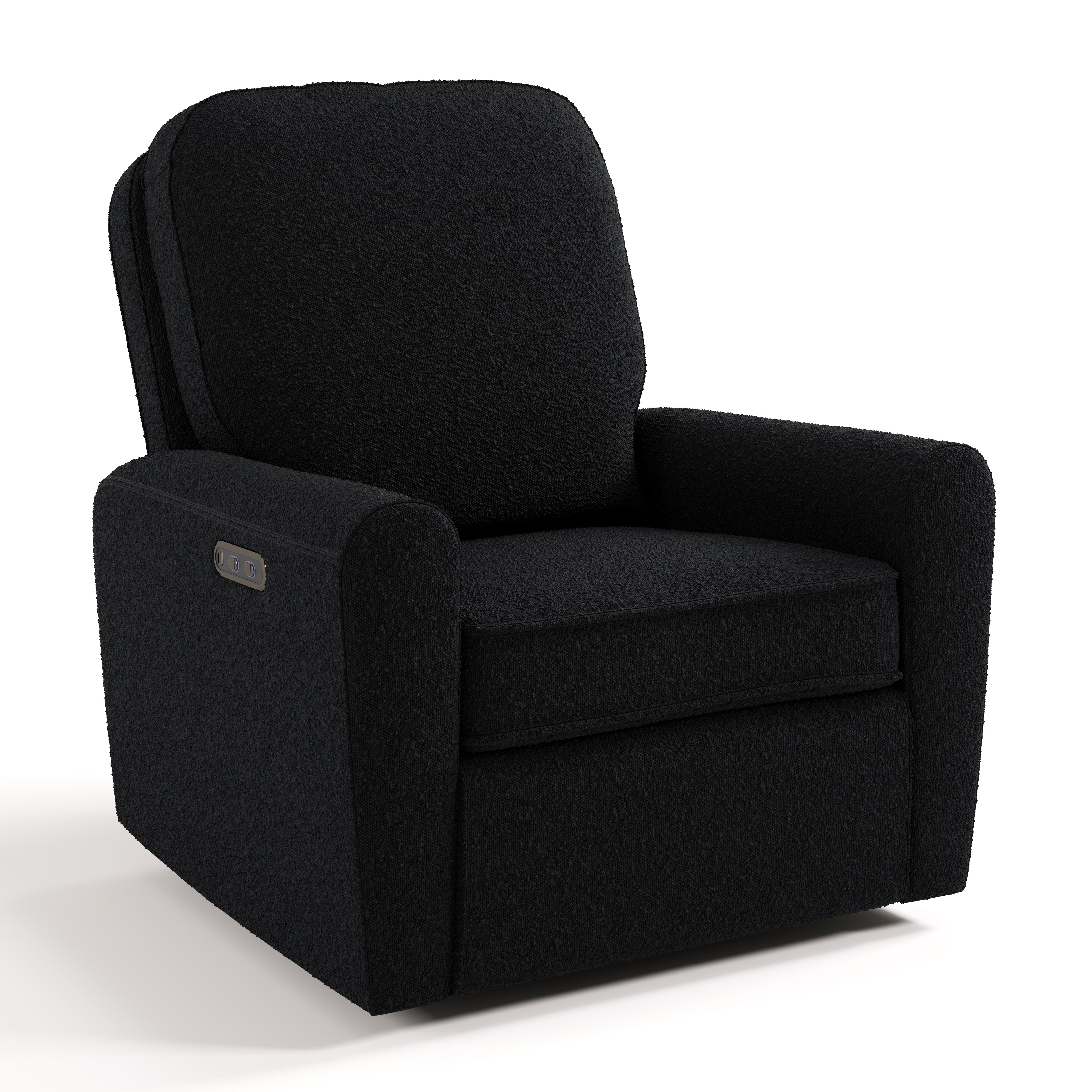 amalfi black boucle power recliner angle view